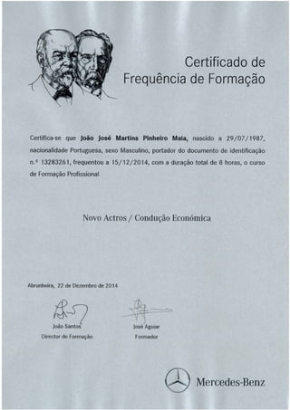 Certificado João Maia