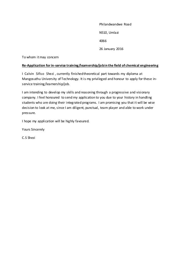covering letter for sapref cover letter for training