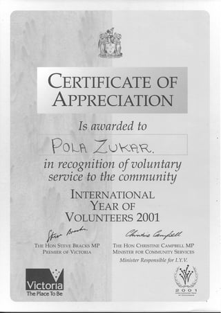 Volunteer Award