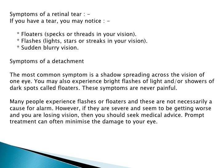 detached retina symptoms causes detached retina symptoms causes
