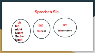 Sprechen Sie
ie=i
Wiedersehen
Sch
Tschüss
 