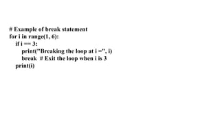 break continue and pass in python progran.pptx