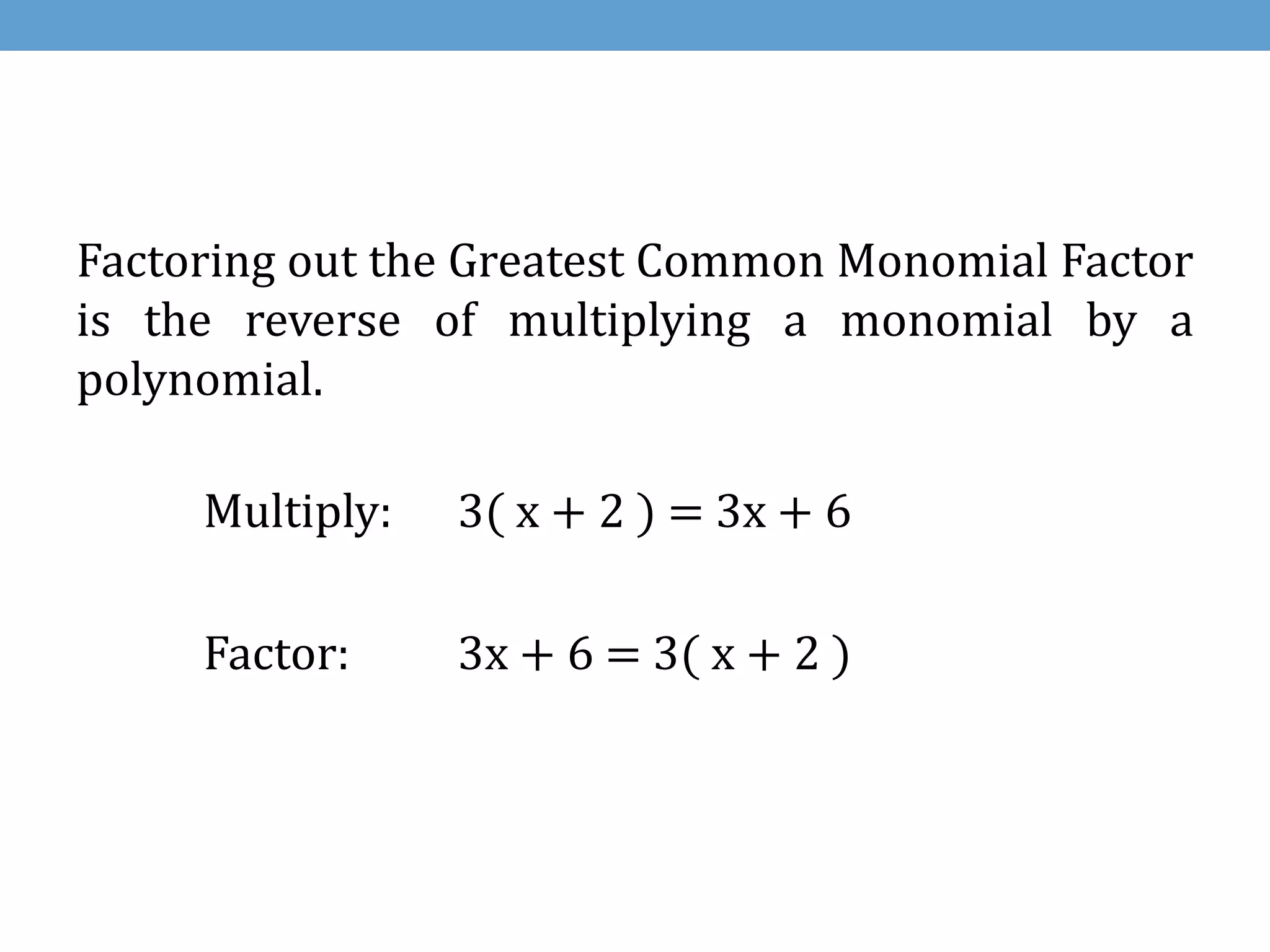 A1 factoring gcm and grouping | PPTX
