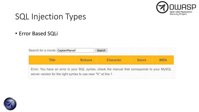 OWASP Top 10 - Day 1 - A1 injection attacks | PPT