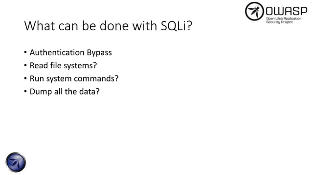 OWASP Top 10 - Day 1 - A1 injection attacks | PPT