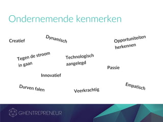 Ondernemende kenmerken
Creatief
Innovatief
Passie
 