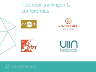 Tips voor trainingen &
conferenties
 