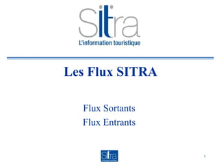 Les Flux SITRA  Flux Sortants Flux Entrants 1 