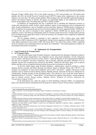 Air Transport and Tourism in Indonesia | PDF