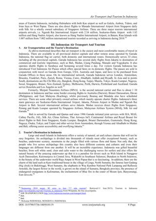 Air Transport and Tourism in Indonesia | PDF