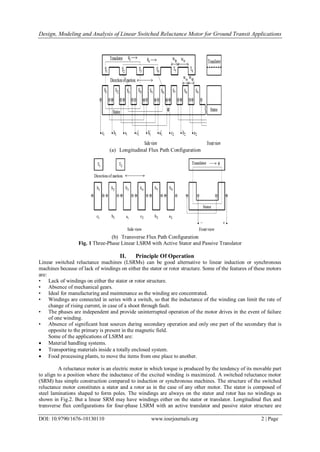 Design, Modeling and Analysis of Linear Switched Reluctance Motor for ...