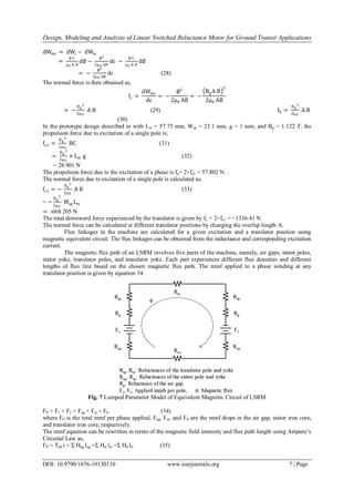 Design, Modeling and Analysis of Linear Switched Reluctance Motor for ...