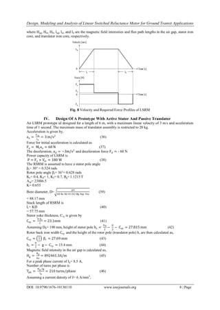 Design, Modeling and Analysis of Linear Switched Reluctance Motor for ...