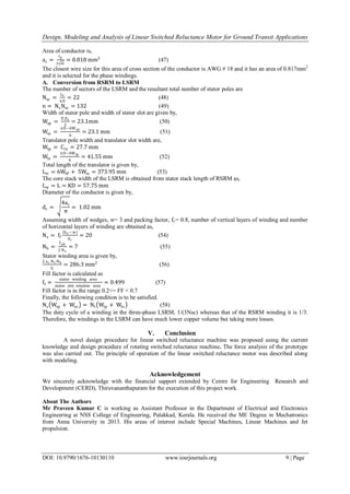 Design, Modeling and Analysis of Linear Switched Reluctance Motor for ...