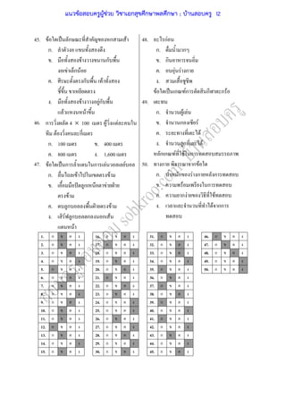 45.
46.
47.
F ˈ ก ก F
ก.
. F ก
F ก F
. ก F
. F Fก
F F
ก 4 × 100 F F
F ก
ก. 100 . 400
. 800 . 1,600
F ˈ ก ก F F
ก. F F
. ˆ ก F ˁ
F
. ก ˁ F
. F ก ก ก F
F
48.
49.
50.
กF
ก. ก
. ก
. F F ก
.
F ˈ ก Fก ก ก F
ก. F F
. ก F
. F
. ก F
ก ก F F ก
ก ก F
ก. ก F ก ก
. F ก
. ก F F
. F กก
1. ก 16. ก 31. ก 46. ก
2. ก 17. ก 32. ก 47. ก
3. ก 18. ก 33. ก 48. ก
4. ก 19. ก 34. ก 49. ก
5. ก 20. ก 35. ก 50. ก
6. ก 21. ก 36. ก
7. ก 22. ก 37. ก
8. ก 23. ก 38. ก
9. ก 24. ก 39. ก
10. ก 25. ก 40. ก
11. ก 26. ก 41. ก
12. ก 27. ก 42. ก
13. ก 28. ก 43. ก
14. ก 29. ก 44. ก
15. ก 30. ก 45. ก
แนวข้อสอบครูผู้ช่วย วิชาเอกสุขศึกษาพลศึกษา ; บ้านสอบครู 12
 