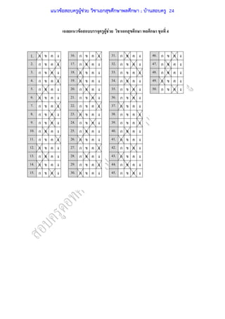 F F F ก ก ก 4
1. ก
2. ก
3. ก
4. ก
5. ก
6. ก
7. ก
8. ก
9. ก
10. ก
11. ก
12. ก
13. ก
14. ก
15. ก
16. ก
17. ก
18. ก
19. ก
20. ก
21. ก
22. ก
23. ก
24. ก
25. ก
26. ก
27. ก
28. ก
29. ก
30. ก
31. ก
32. ก
33. ก
34. ก
35. ก
36. ก
37. ก
38. ก
39. ก
40. ก
41. ก
42. ก
43. ก
44. ก
45. ก
46. ก
47. ก
48. ก
49. ก
50. ก
แนวข้อสอบครูผู้ช่วย วิชาเอกสุขศึกษาพลศึกษา ; บ้านสอบครู 24
 
