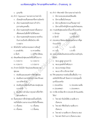 . ก ก F
40. F Agression F F
ก. ˈ ก ก
. ˈ ก ก กF F
ก F
. ˈ ก ก F ก
F F
. ˈ ก ก ก F
ก ˈ ʽ
F
41. F F F F ก ก F
ก. ก . F
. F . ก F
42. ก ก Fก ก
ก. 2 ก . 3 ก
. 4 ก . 5 ก
43. ก F F F F
ก. F Fก ก
. F F ก
ก ก
. F Fก
. F ก ก ก F กก
F ก
44. ก ʿก ก F F
F F ˈ ก
ก. 2 . 3
. 4 . 5
45. F F F
ก. F F
.
. กF ก F
. F ก
46. ก F ก ก
ก. ก . ก
. . F
47. ก ก
ก
ก. 3 . 4
. 5 . 6
48. ʽ F ˆ
ก. . .
. . . ก
. . . ก
. . . ก ก F
49. ก ˈ ก
F ก ก F กก
ก
ก. .
. F .
50. ก F 49 ก 6 F F F
F กF
ก. F
. F ʽ ʽ F
. F
. F F
แนวข้อสอบครูผู้ช่วย วิชาเอกสุขศึกษาพลศึกษา ; บ้านสอบครู 28
 
