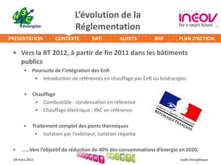 Amélioration de 10% pour les parois, 20% pour les ponts thermiques