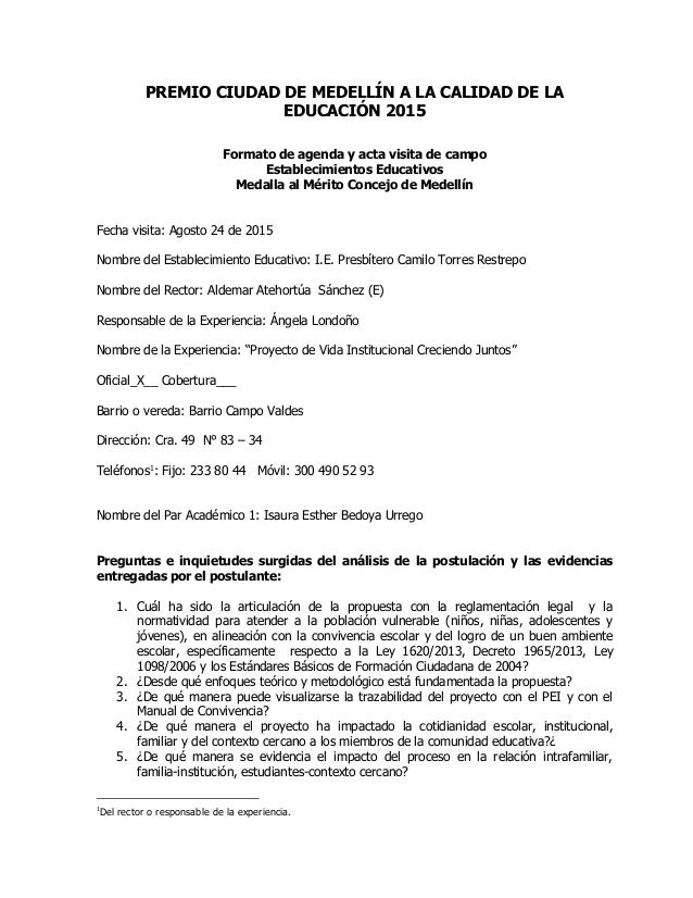 a11 final agenda acta visita campo expsig_angela londono formato de agenda 2015