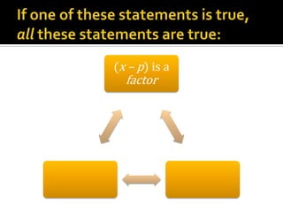 If one of these statements is true, all these statements are true: