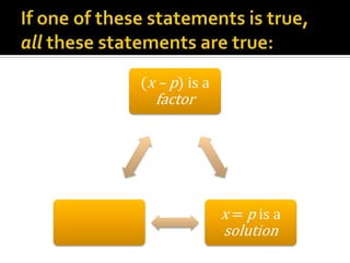 If one of these statements is true, all these statements are true: