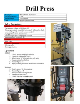 Drill Press (complete) | PDF
