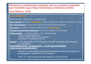 Kinésithérapie Respiratoire dans la Bronchiolite,
                  efficace ou dangereuse?
(ARBAM PACA, Février 2011)

Et...