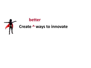 Create ^ ways to innovate
better
 