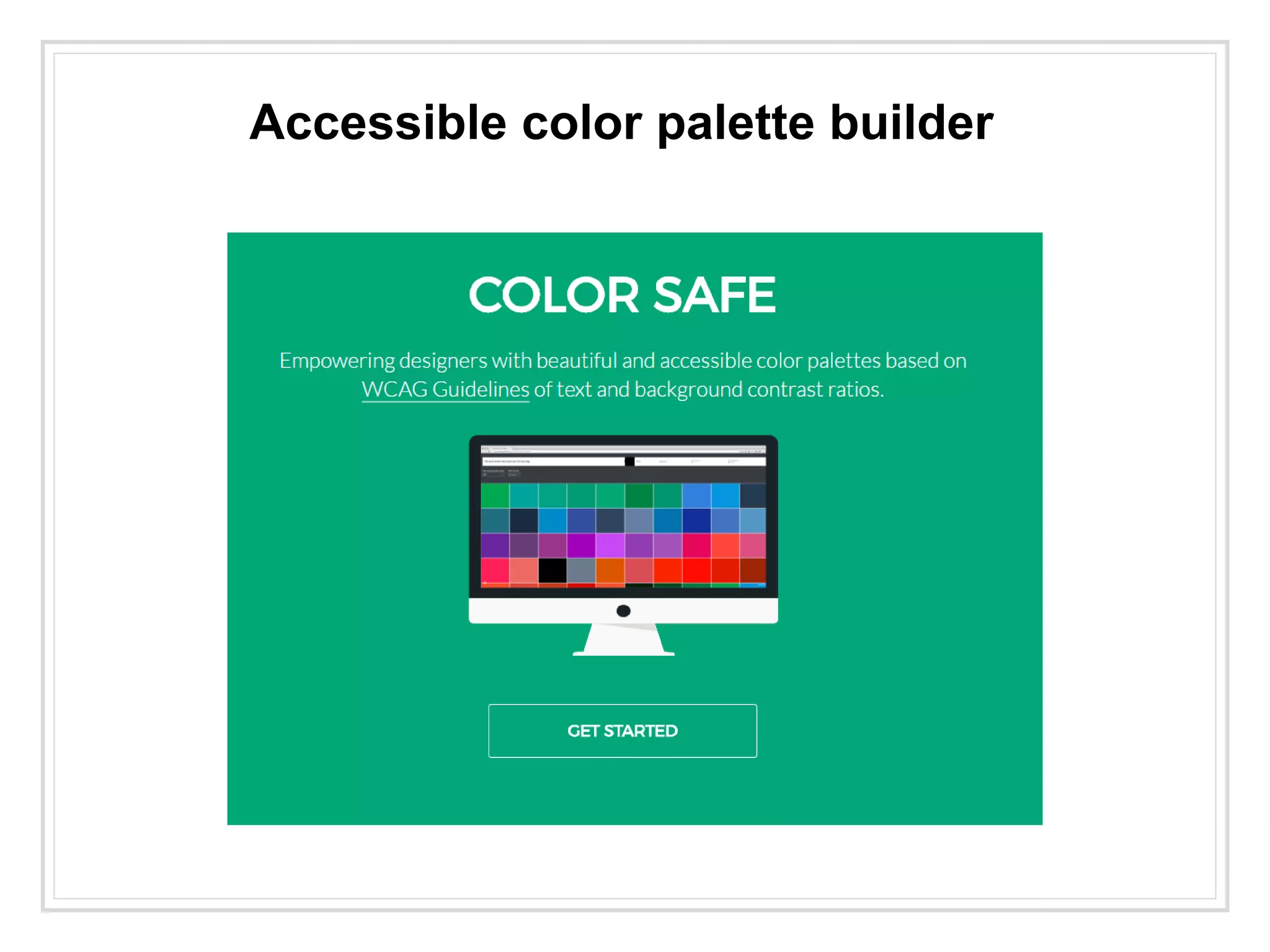 Accessible color palette builder
 
