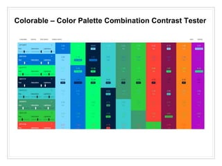 Colorable – Color Palette Combination Contrast Tester
 