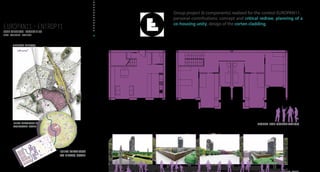 Group project (6 components) realized for the contest EUROPAN11.
personal contributions: concept and critical redraw, planning of a
co-housing unity, design of the corten cladding.
EUROPAN11-entropy1
ARCHITECTURAL competition
2011/ TOULOUSE /STUDENT
0 100 500
CRITICAL REDRAW
INFRA RELATIONS TO
LANDSCAPE SCALE
INFRA RELATIONS
TO URBAN SCALE
HOUSE FOR COHABITATION
EUROPAN11-entropy1
ARCHITECTURAL competition
2011/ TOULOUSE /STUDENT
 