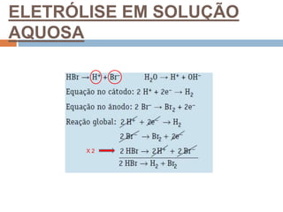 ELETRÓLISE EM SOLUÇÃO
AQUOSA
X 2
 