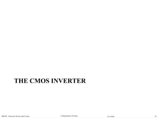  Muhammad A M IslamSBE202 Electronic Devices and Circuits 399/21/2020
THE CMOS INVERTER
 