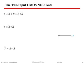  Muhammad A M IslamMTI BIO 313 Electron ic Vision 889/21/2020
Y A B 
Y A B A B   
Y A B 
The Two-Input CMOS NOR Gate
 