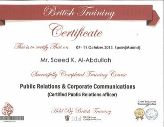 Public Relations and Corporate Communication (Certified Public Relations Officer) 7-11 October 2013, Spain, Madrid