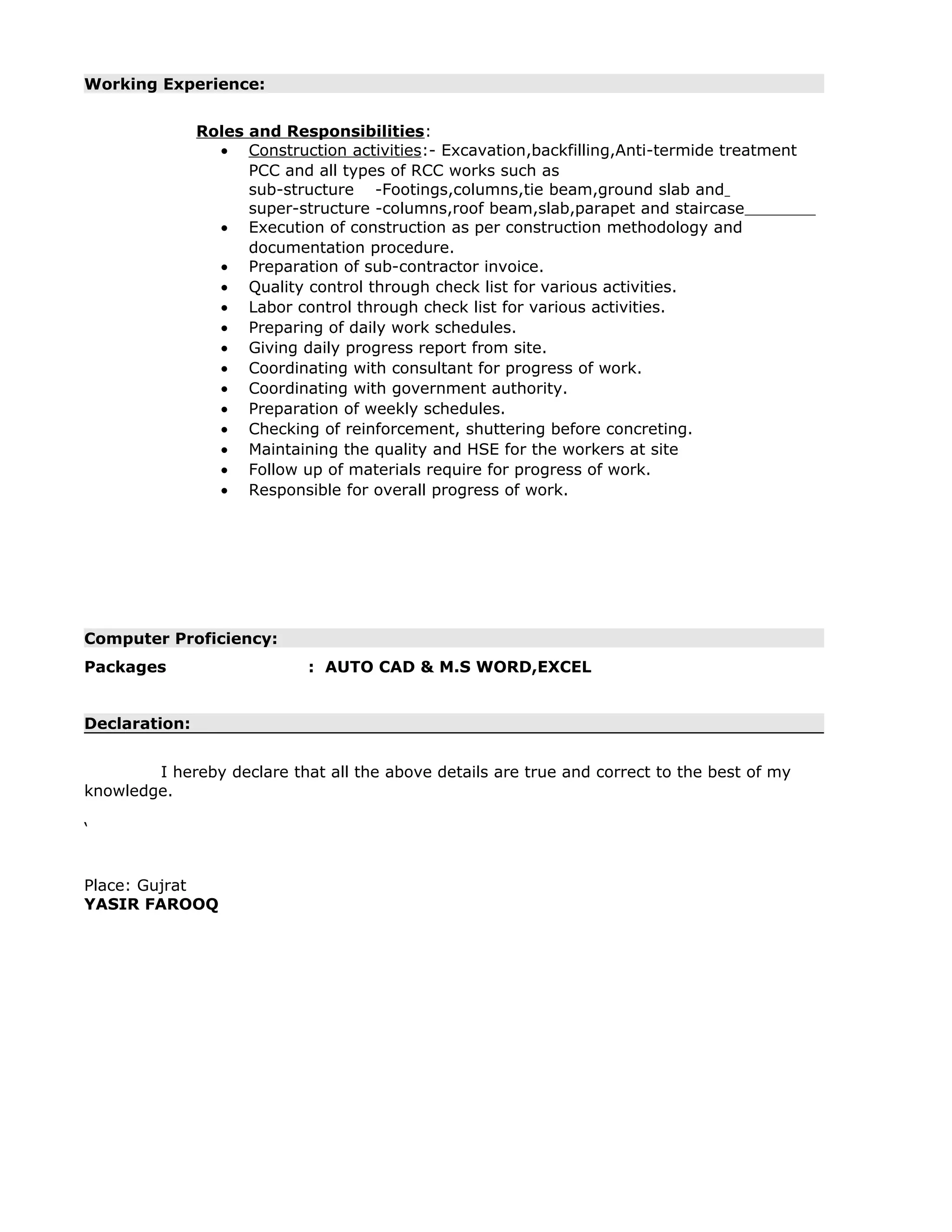 CV YAsir Farooq | DOC