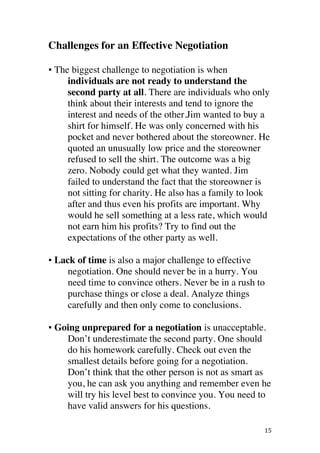 Challenges In Negotiation negotiation analysis | PDF