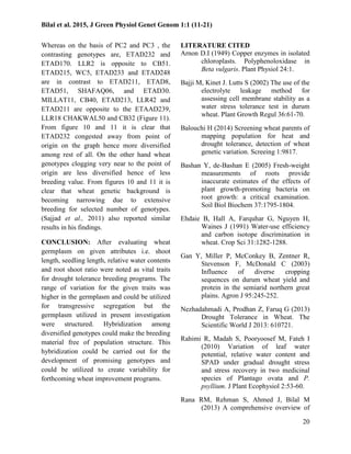 Evaluation of wheat genotypes for drought tolerance | PDF