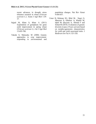 Evaluation of wheat genotypes for drought tolerance | PDF