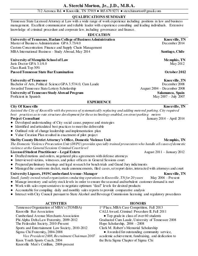 master of business administration resumes
