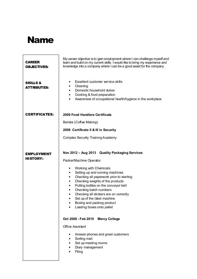 resume template tailored workforce