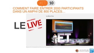 DANS UN AMPHI DE 800 PLACES… 
LE STREAMING 
COMMENT FAIRE ENTRER 2000 PARTICIPANTS  
