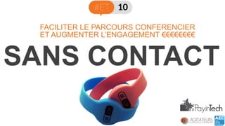 SANS CONTACT 
ET AUGMENTER L’ENGAGEMENT €€€€€€€€ 
FACILITER LE PARCOURS CONFERENCIER  