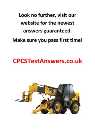 CPCS A17 Telehandler Theory Test Answers | PDF