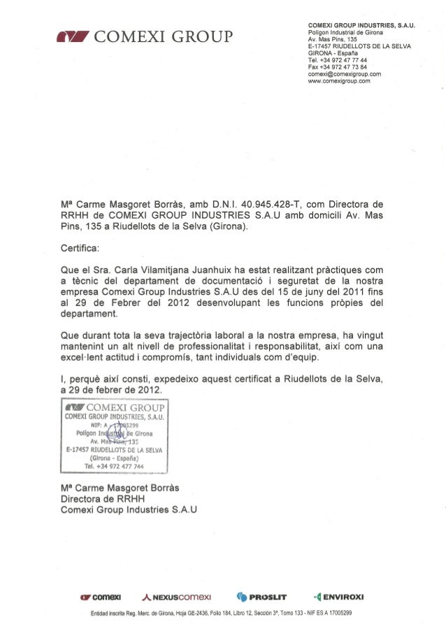 Carta recomenació_Comexi Group