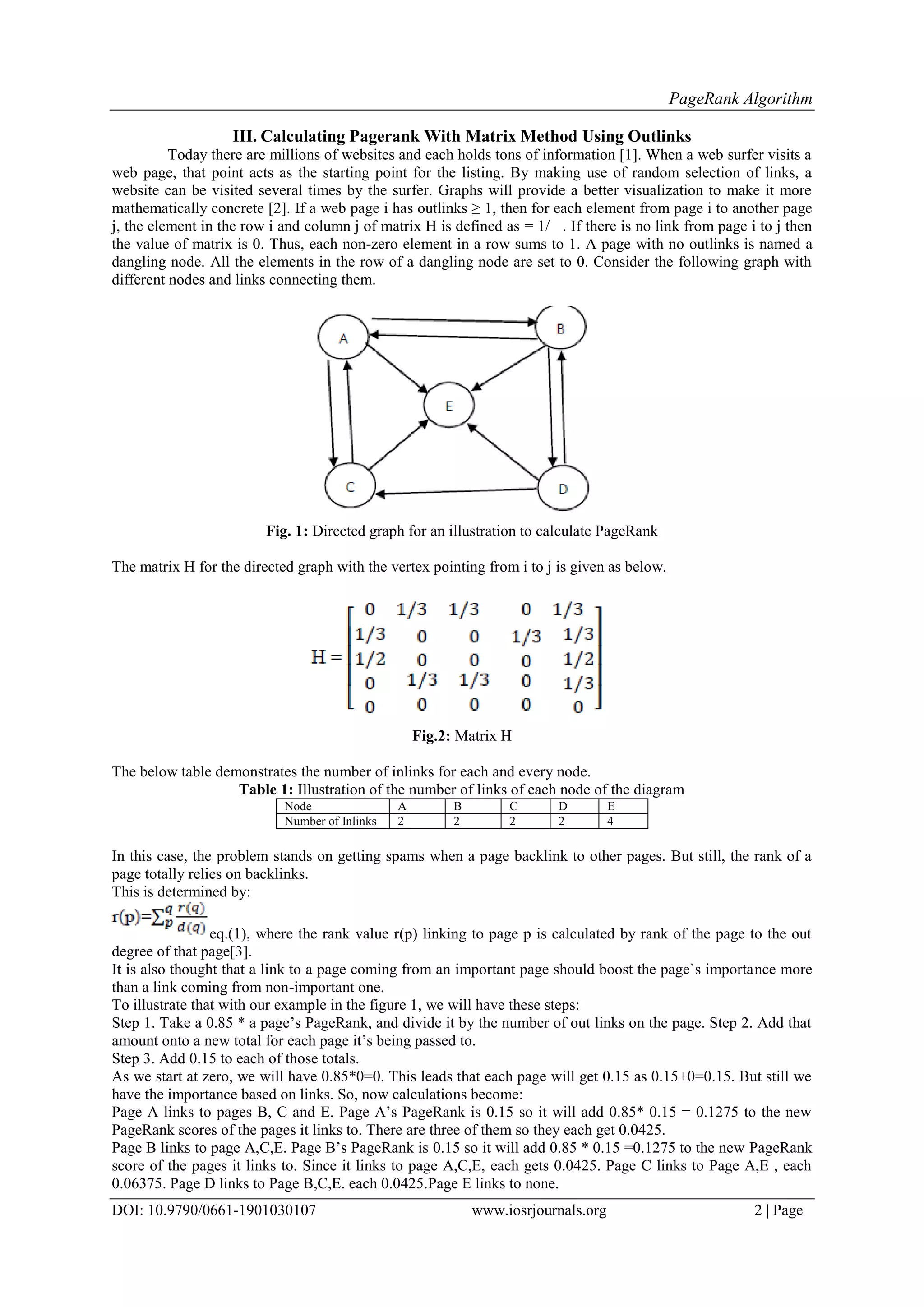 PageRank Algorithm | PDF