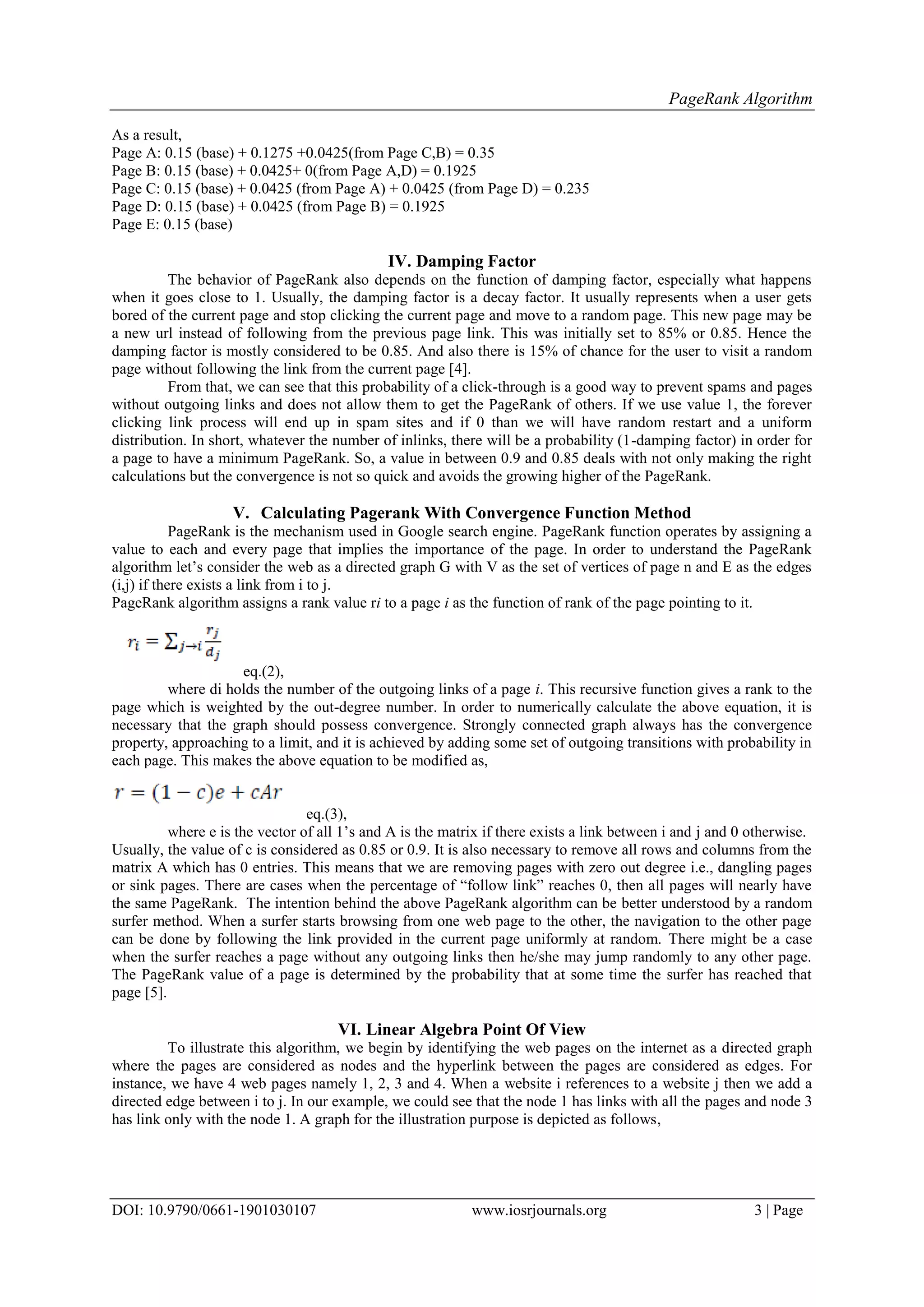 PageRank Algorithm | PDF