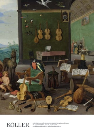 Koller Auktionen AG, Hardturmstrasse 102, 8031 Zürich, Schweiz
Tel +41 44 445 63 63, Fax +41 44 273 19 66 
office@kollerauktionen.ch, www.kollerauktionen.ch
 