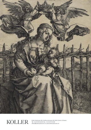 Koller Auktionen AG, Hardturmstrasse 102, 8031 Zürich, Schweiz
Tel +41 44 445 63 63, Fax +41 44 273 19 66 
office@kollerauktionen.ch, www.kollerauktionen.ch
 