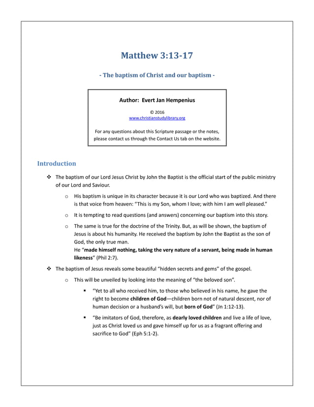 Matthew 3.14-17 | PDF